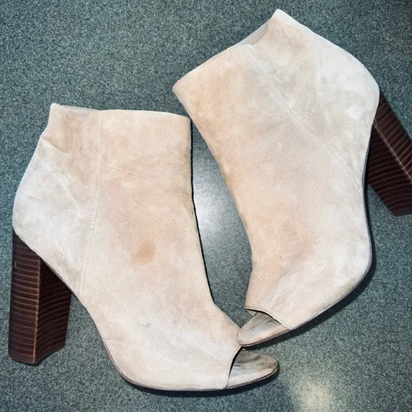 Sam Edelman Tan Suede Leather Yarn Peep Toe Ankle Booties women's size 8.5 - Picture 8 of 8